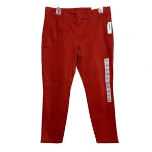 NWT Old Navy Women's Pixie Ankle Length Chino Pants Sz 12 Fall Orange